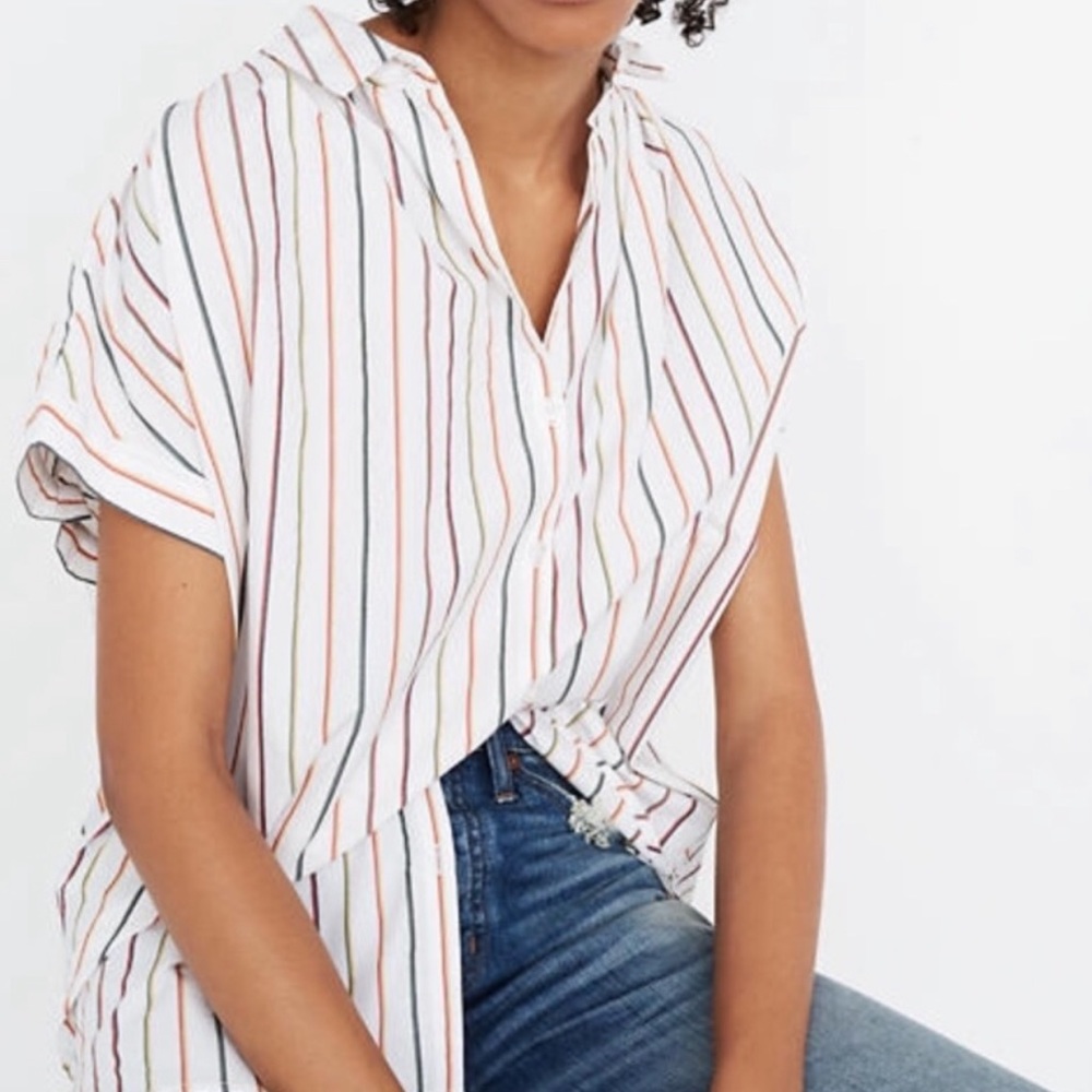 Madewell Sadie Central Multi Stripe Shirt